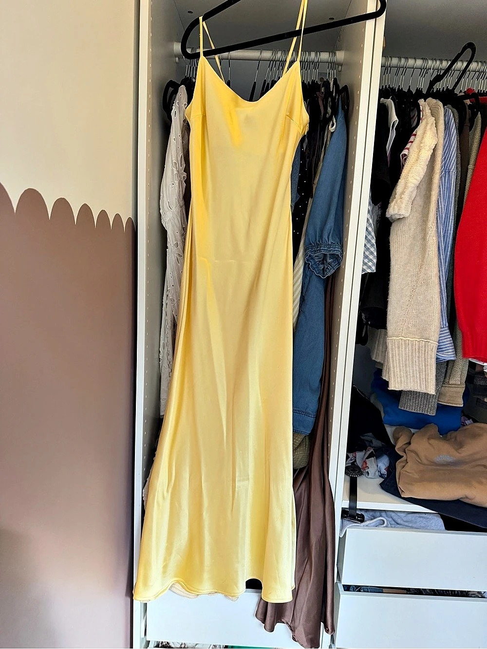 Dynamite Yellow Maxi Slip Dress Like New
